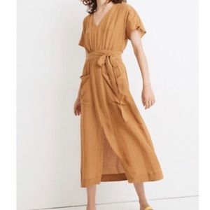 madewell Linen-Blend Dolman-Sleeve Tie-Waist dress